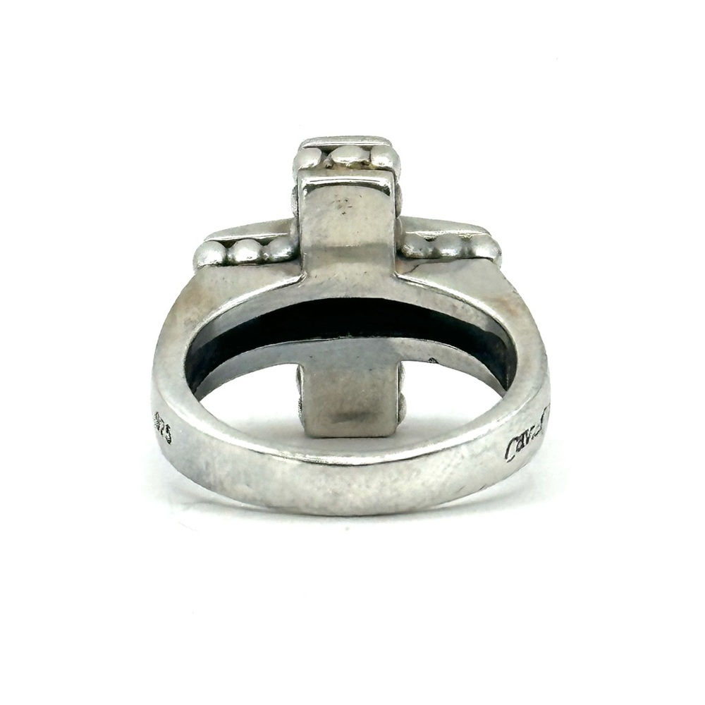 Lagos Vintage Caviar Sterling Silver Cross Ring Size 7 - Picture 4 of 10